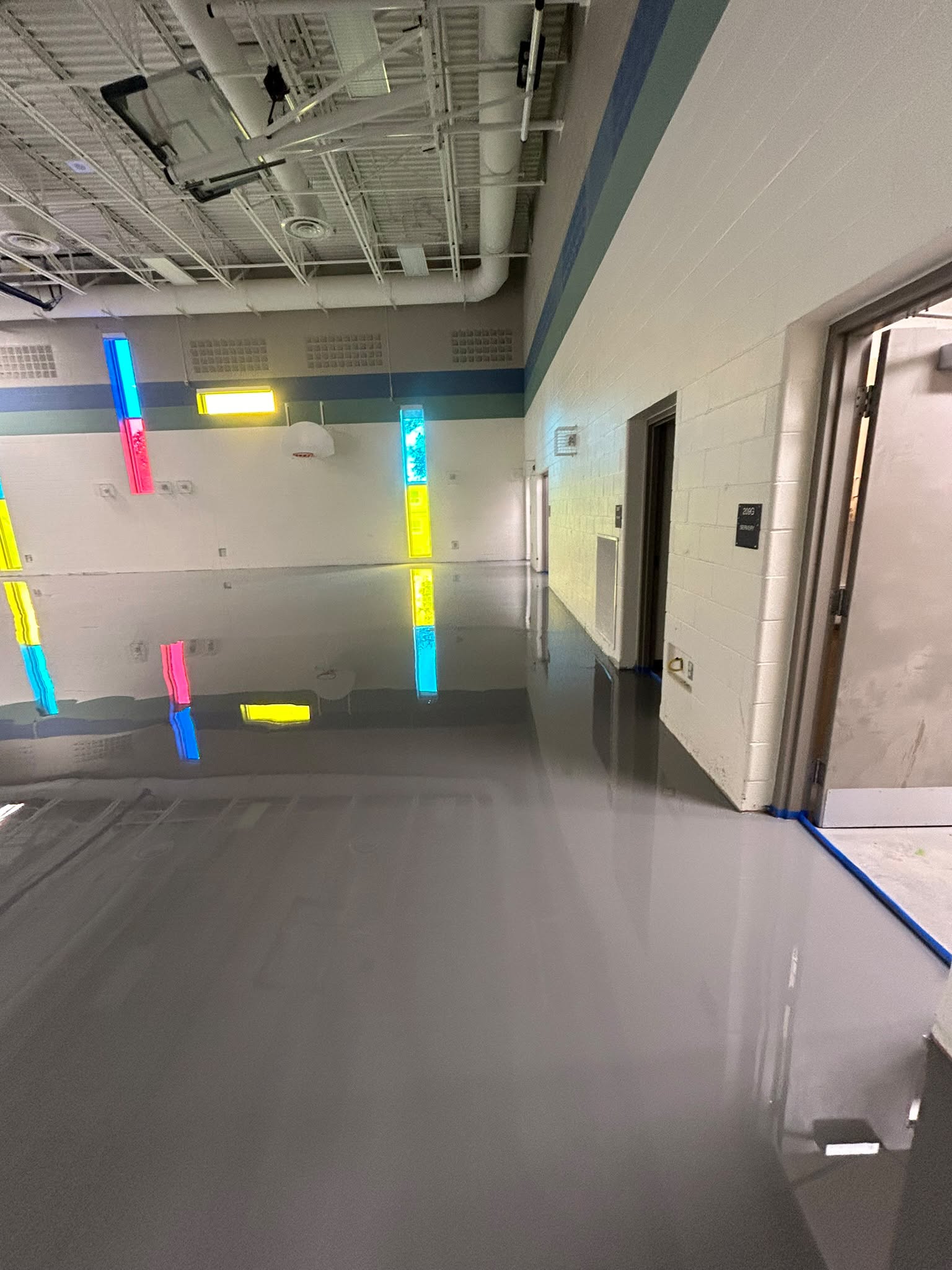 Commercial sheet vinyl and LVP hybrid install in a North York dental clinic